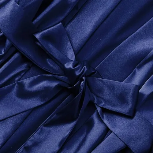 Vista 3 de compulsoryking Pijama sexy para mujer, con ribete de encaje, ropa interior de seda satinada ultrafina, bata de dormir transparente con cinturón