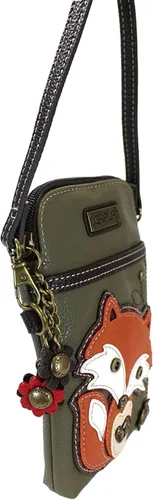 Vista 3 de Chala Fox - Bolso bandolera para teléfono celular, correa convertible, Oliva oscuro