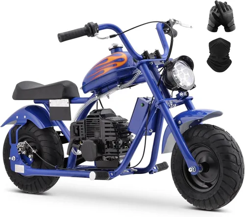 Vista 12 de HOVER HEART Mini bicicleta de gas Chopper, 40CC 4 tiempos niños Dirt Bike Fi-negro