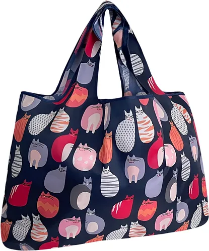 Vista 36 de allydrew Large Foldable Tote Nylon Reusable Grocery Bags