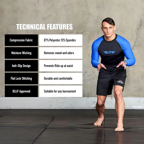Vista 34 de Elite Sports MMA, BJJJ, No-Gi, protección de entrenamiento de manga corta