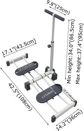 Vista 5 de Entrenador de simulador de esquí Equipo de fitness de pierna Aeróbica Fitness Stepper Home Fitness Trainer Negro