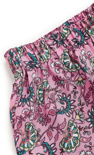 Vista 17 de Milumia Women Boho Vintage Floral Print Long Skirt Summer Tiered Maxi Skirt