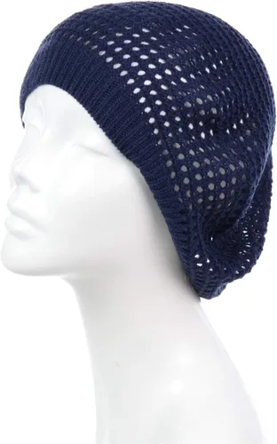 Vista 5 de BYOS - Gorro de boina de ganchillo con corte abierto y ligero