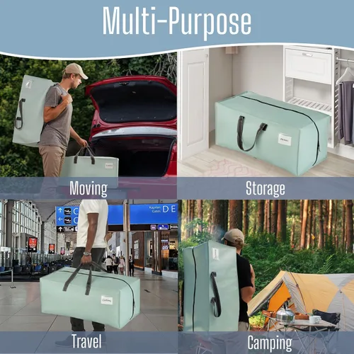 Vista 112 de VENO Paquete de 6 bolsas de mudanza resistentes con correas de mochila, cremalleras y asas, bolsas de embalaje extragrandes para artículos