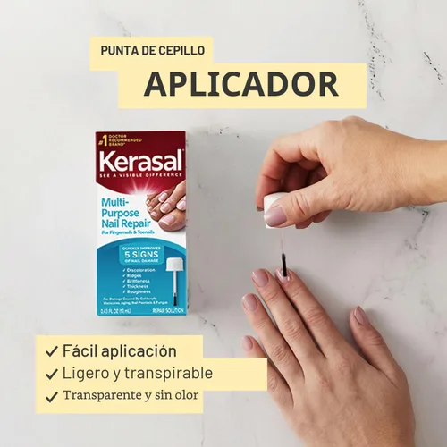 Vista 8 de Kerasal - Tratamiento reparador de uñas multiusos, solución para uñas descoloridas y dañadas, 0.43 fl oz