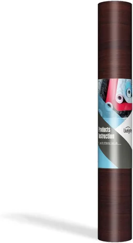 Vista 7 de Livelynine Papel tapiz de madera para despegar y pegar, papel de contacto de grano de madera impermeable para encimeras, escritorio, cocina Nuez