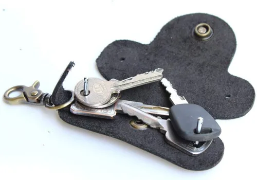 Vista 5 de Handmade Thick Cowhide Hook Small Key Bag Keycases key organizer Vintage