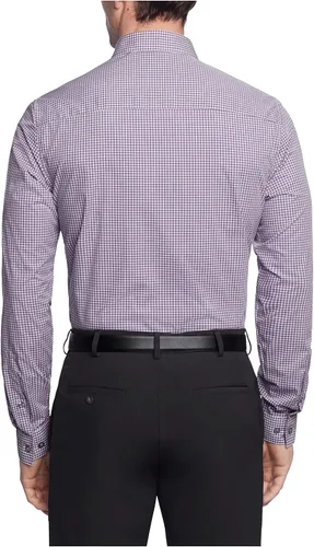 Vista 2 de Kenneth Cole Mens Dress Shirt Slim Fit Checks and Stripes (Patterned)