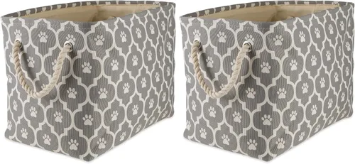 Vista 24 de Bone Dry Pet Storage Collection Lattice Estampado de Patas, Negro, Rectángulo Pequeño