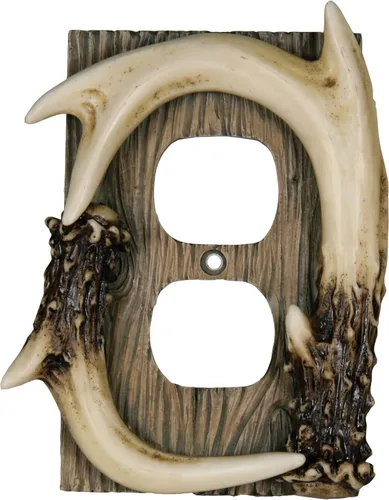 Vista 3 de Rivers Edge Products Rivers Edge Products Decora - Placa para interruptor de luz, doble balancín, cubierta de placa decorativa de poliresina
