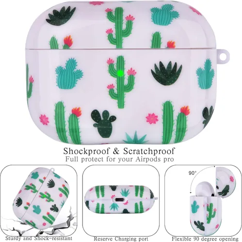 Vista 2 de OLEBAND Funda compatible con Airpods Pro 2 2022 con bonito patrón, funda protectora para Apple AirPod Pro de 2ª
