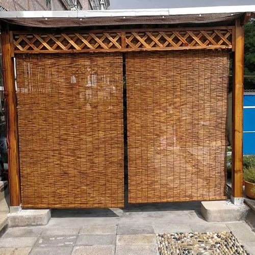 Vista 5 de Persianas enrollables de bambú para patio, tamaño personalizado, persianas retro enrollables para exteriores, cortinas de junco, cortinas de junco