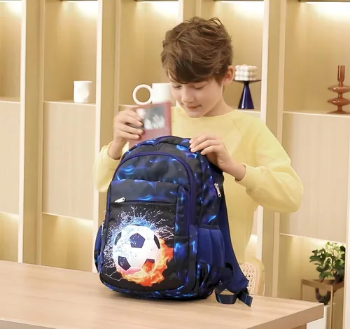 Vista 7 de LEDAOU Mochila escolar para niños y niñas, mochila para libros de primaria, primaria, escuela secundaria, mochila de viaje para edades de 6 a 14 años