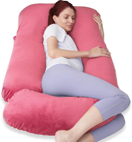 Vista 11 de Almohadas de embarazo de 60 pulgadas para dormir, almohada corporal extra grande en forma de U, almohada de embarazo, almohada de maternidad