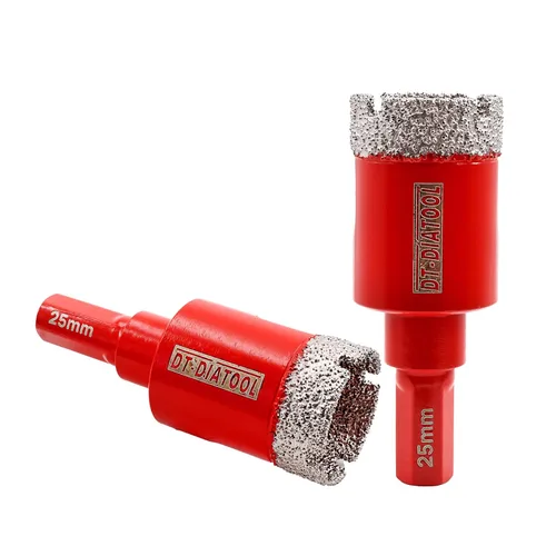 Vista 6 de DT-DIATOOL Broca de diamante de 1-1/2 pulgadas, sierra de agujero de diamante soldada al vacío con vástago triangular, baldosas de porcelana