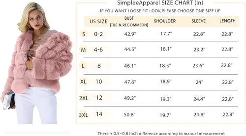 Vista 4 de Simplee - Chaqueta de lujo de piel sintética, abrigo corto para mujer