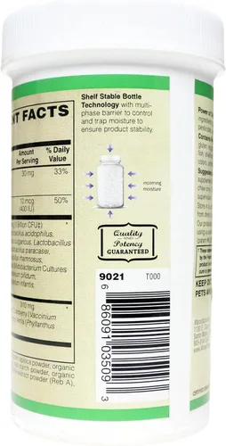 Vista 4 de Organic Kids Comfort (probiótico integral - USDA Organic) vegano masticable (30 masticables de fresa/plátano)