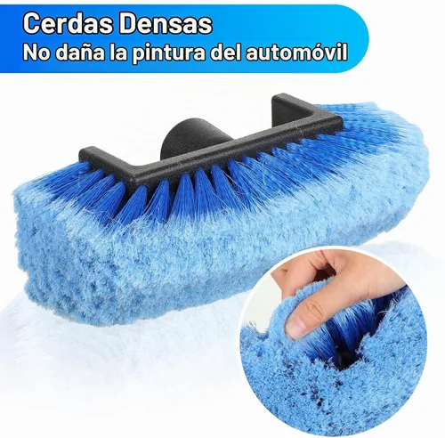 Vista 3 de Tanlade 2 Cabezales de Cepillo de Lavado de Autos con Cerdas Suaves para Detalles, Cepillo de Limpieza de Auto con Flujo Continuo, Equipo de Lavado