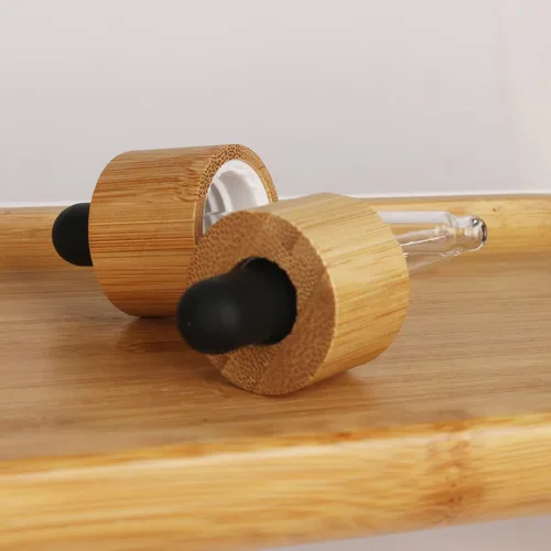 Vista 5 de COSIDEA 6 botellas vacías de vidrio esmerilado de 1.0 fl oz / 1 onza con tapas cuentagotas de bambú de madera para suero y aceite esencial