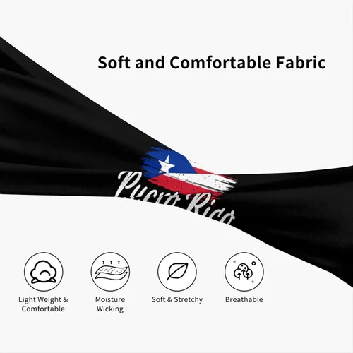 Vista 6 de Lindas y divertidas diademas de entrenamiento con bandera de Puerto Rico para mujeres y hombres, bandera, entrenamiento, deportes, yoga, correr