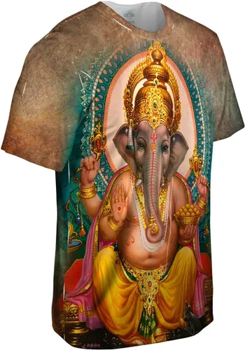 Vista 3 de Yizzam- India - Ganesh Hindu God -Tshirt- Mens Shirt-Medium Multicolored