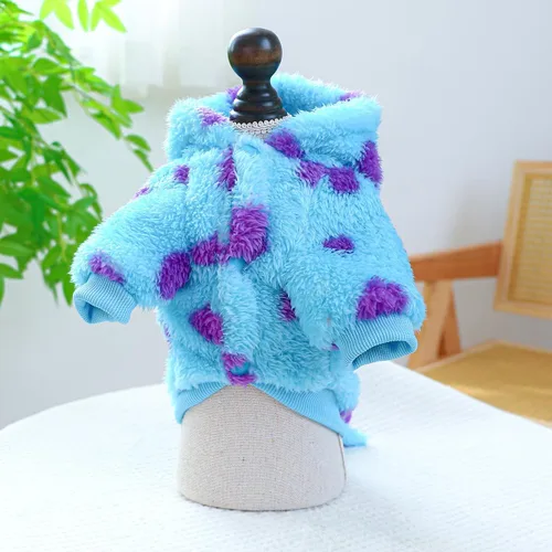 Vista 6 de Sudaderas con capucha para perro, sudadera de forro polar para Halloween, vacaciones, Navidad, suéteres para perro, ropa de invierno para perro