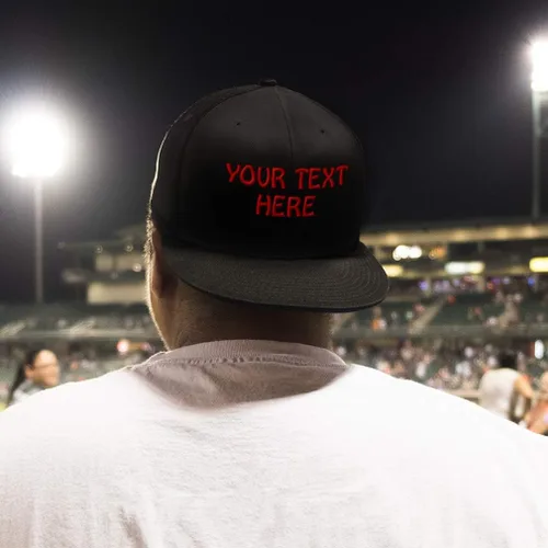 Vista 5 de Sombreros Snapback para hombres y mujeres con texto personalizado y letra plana