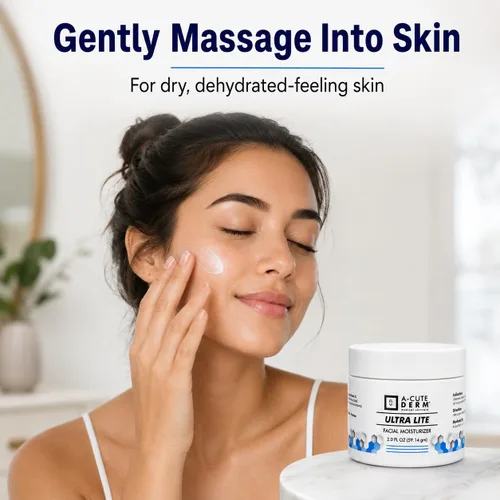 Vista 3 de A-Cute Derm Ultra Lite - Hidratante facial para piel seca Ayuda a suavizar y rehidratar la piel Crema de día y noche (2.0 oz)