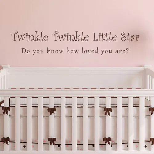 Vista 2 de Twinkle Twinkle Twinkle Little Star pared calcomanía de guardería calcomanía para pared Bebé habitación Decal White
