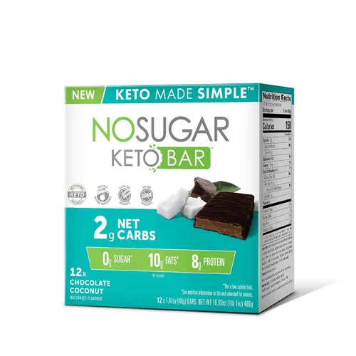 Vista 6 de Snack Keto Bar sin azúcar, bajo en carbohidratos, sin azúcar, con macros aptos para dieta cetogénica