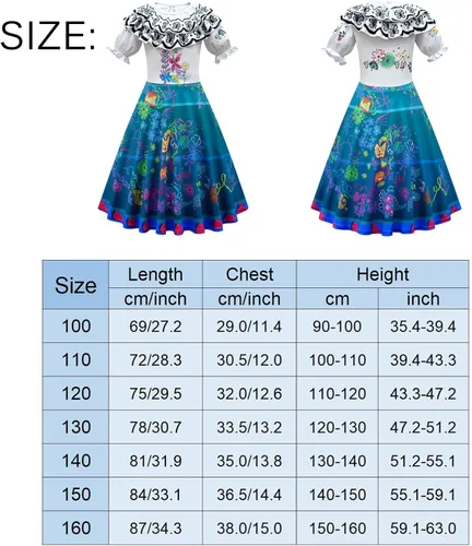 Vista 7 de GAEIOWSS Disfraz de cosplay para niñas, vestido de Isabella, vestido de Mirabel Madrigal
