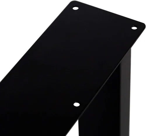 Vista 5 de Patas rectangulares industriales de metal de 16 pulgadas de altura, patas de banco de metal para mesa, diseño moderno de mediados de siglo, juego