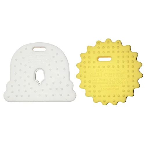 Vista 2 de Mordedor de arco iris celestial para bebés sin BPA – Juguetes de silicona para bebés, juego de regalo de dentición de 2 pulgadas
