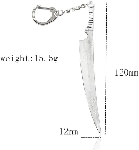 Vista 2 de Ichigo Bankai - Llavero de espada Hojas dobles de Zangetsu y el verdadero regalo de anime Tensa Zangetsu para adolescentes, mujeres, hombres