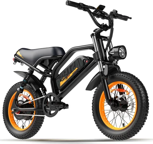 Vista 11 de VDL Bicicleta eléctrica de montaña para adolescentes/adultos, bicicleta eléctrica de neumático grueso de 16 pulgadas, motor de asiento más ancho