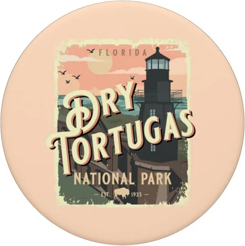 Vista 3 de Dry Tortugas National Park Vintage Travel Poster Style PopSockets Swappable PopGrip