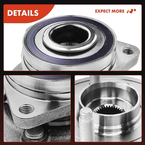 Vista 8 de A-Premium 2 rodamientos de rueda delantera y conjunto de cubo con 5 lengüetas compatibles con Chevrolet Cruze 2016 2017 2018 2019 Compatible with
