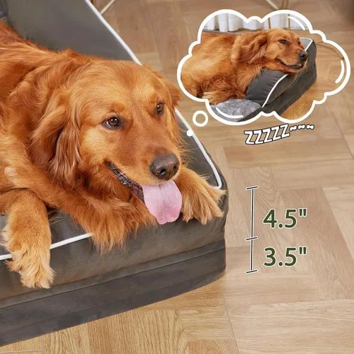 Vista 7 de Orthopedic Dog Bed for Extra Large Dogs, Dark Green, 45x35in Verde oscuro