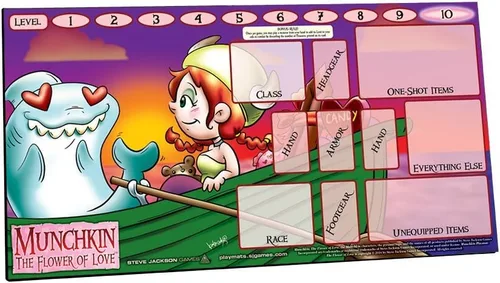 Vista 2 de Steve Jackson Games Munchkin Playmat: The Flower of Love Score Tracker Contador de niveles Accesorio de juego de cartas para adultos y niños
