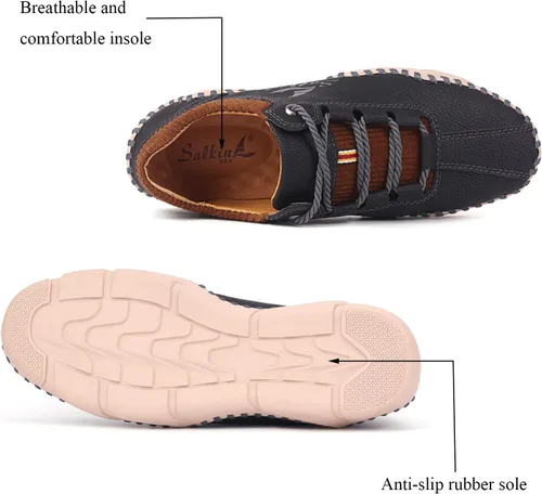Vista 3 de Zapatos casuales para hombre, zapatos de cuero Oxford, zapatos de trabajo para hombre