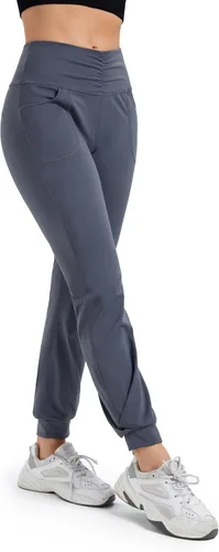 Vista 6 de Blaosn Pantalones deportivos fluidos para mujer con bolsillos, pantalones deportivos de yoga, entrenamiento, leggings casuales para descansar, ropa