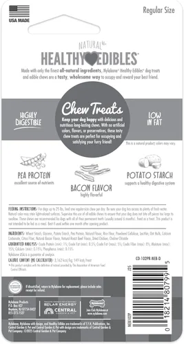 Vista 8 de Nylabone Healthy Edibles Natural Dog Chews - Golosinas masticables de larga duración con sabor a tocino para perros, pequeños/regulares (1 unidad)
