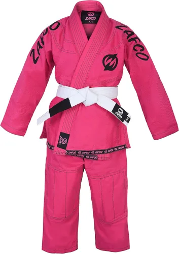 Vista 5 de Jiu Jitsu brasileño, para niños, Jiu Jitsu Gi BJJ Gi Grappling Kimonos Ligeros Cinturón Blanco