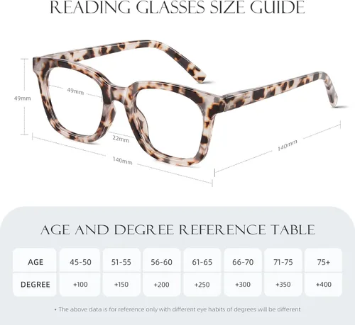 Vista 5 de Reading Glasses for Women Men - Blue Light Blocking Magnifying Readers,Square Anti-Glare Computer Eyeglasses Multi-01