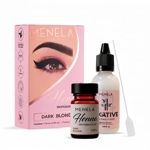 Vista 6 de MENELA - Polvo de henna para cabello negro a base de plantas, fórmula vegana y sin amoníaco – 0.1 oz de polvo de henna y 0.5 fl oz fijador