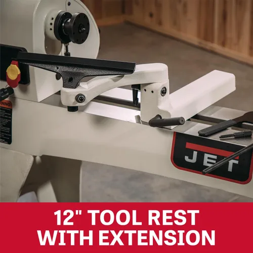 Vista 11 de JET Torno de carpintería de velocidad variable de 14" x 40", máquina de torneado de madera, 1 HP, 115/230V 1Ph (JWL-1440VS)