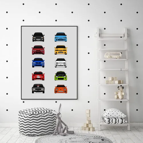 Vista 5 de Custom Car Posters Póster hecho a mano compatible con Fast and the Furious y la impresión de Best Cars Dominic Toretto Brian O'Connor – 8 x 10