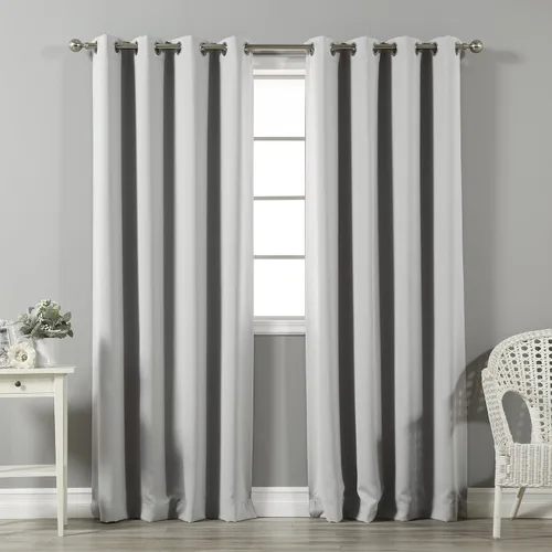 Vista 28 de Best Home Fashion Cortinas opacas con aislamiento térmico, ojales de acero inoxidable y níquel, color rosa bebé, 52 pulgadas de ancho x 63 pulgadas