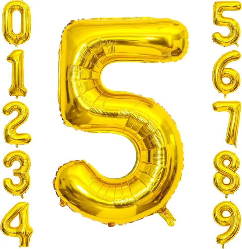 Vista 199 de Globos gigantes de números negros de 40 pulgadas, globos de aluminio de Mylar con helio para cumpleaños, globo número 0 para decoración de fiestas